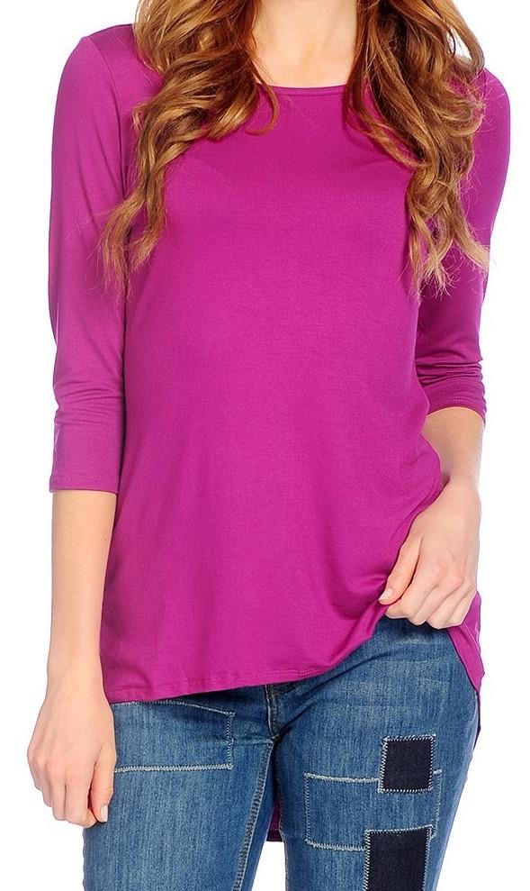 NEW Indigo Thread Co.™ Stretch Knit 3/4 Sleeved Shirttail Hem Knotted