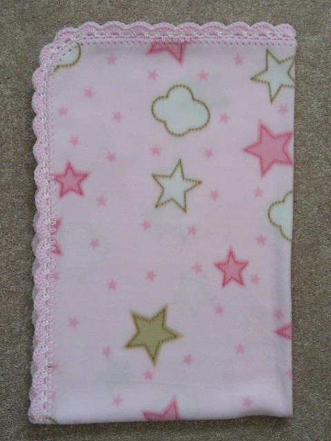 CRIB-NAP-BLANKET-GOLD-AND-WHITE-STARS-AND-CLOUDS-2-COLORS-28-X45