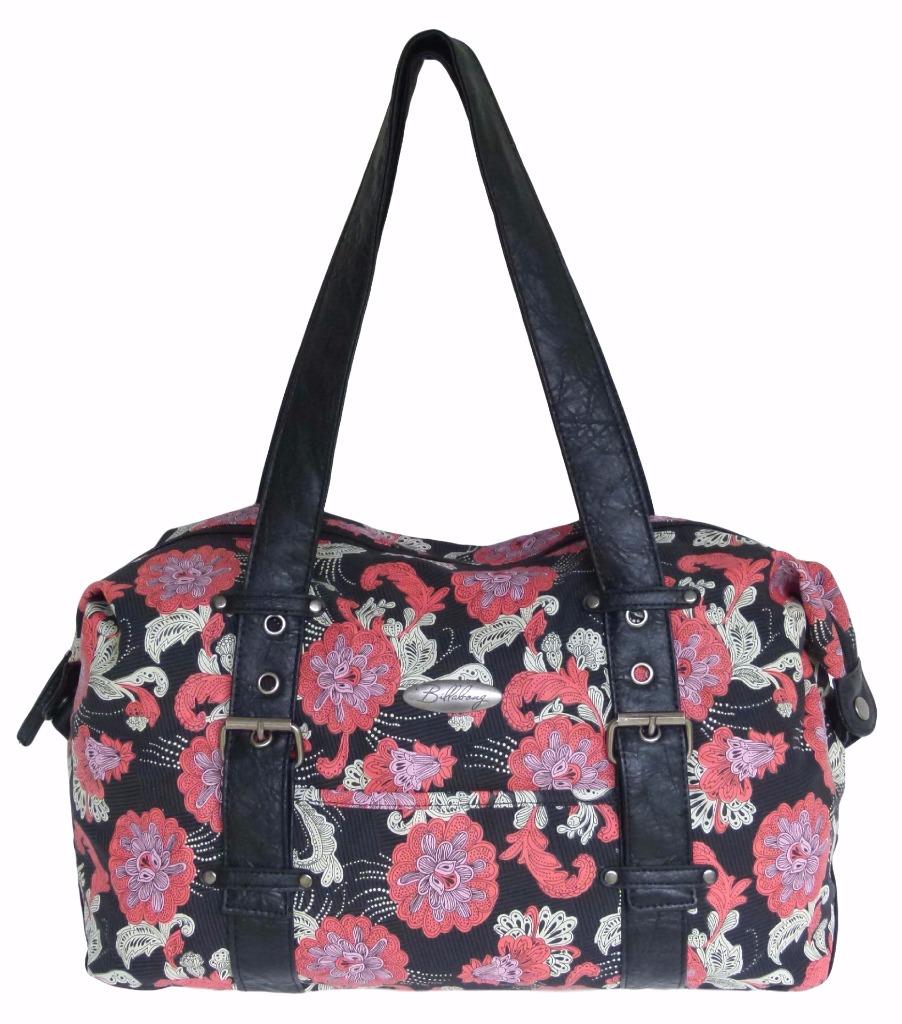 Billabong New Ladies Carry On Overnight Travel Luggage Bag Floral Black