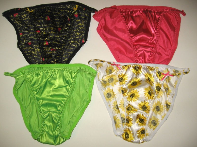 JOE BOXER WOMENS' SATIN STRING BIKINIS 4 PACK 100 POLY