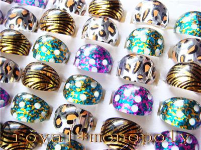 Children Jewelry Wholesale on Wholesale Lots 100pcs Leopard Veins Children Resin Rings Ebay