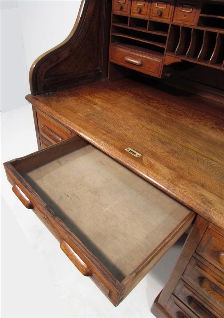 Antique Golden Oak Roll Top Desk C 1910 eBay
