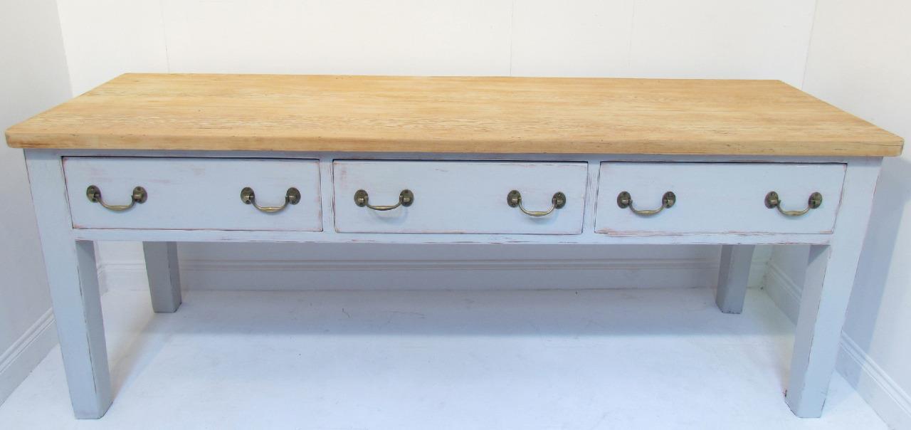 A Large Antique 19 th C Pine Farmhouse Sideboard Kitchen Island With