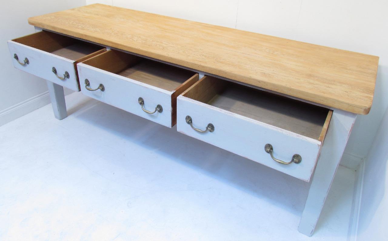A Large Antique 19 th C Pine Farmhouse Sideboard Kitchen Island With