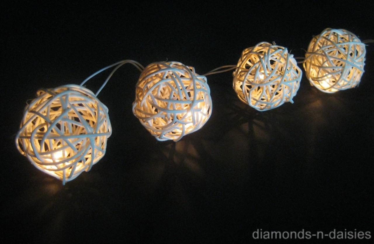 20 WHITE Battery Operated Wicker Rattan Ball LED String Fairy Lights Wedding NEW eBay