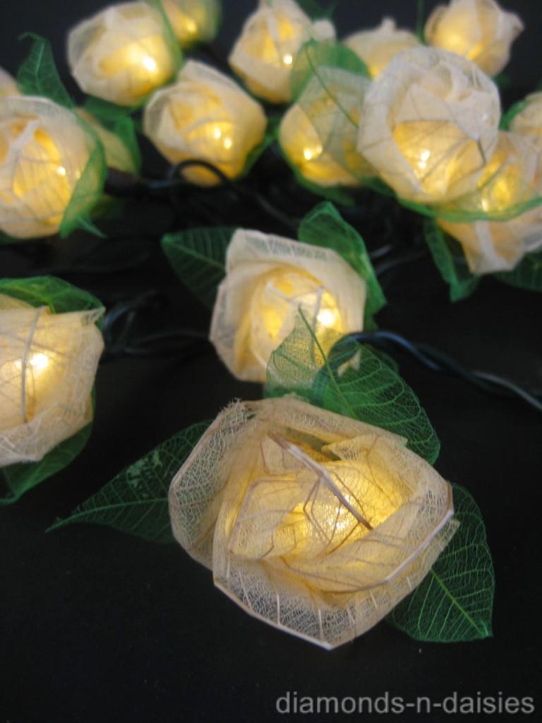 20 Mini Rose Flower BATTERY OPERATED String LED Fairy Lights - 6 Colours NEW eBay