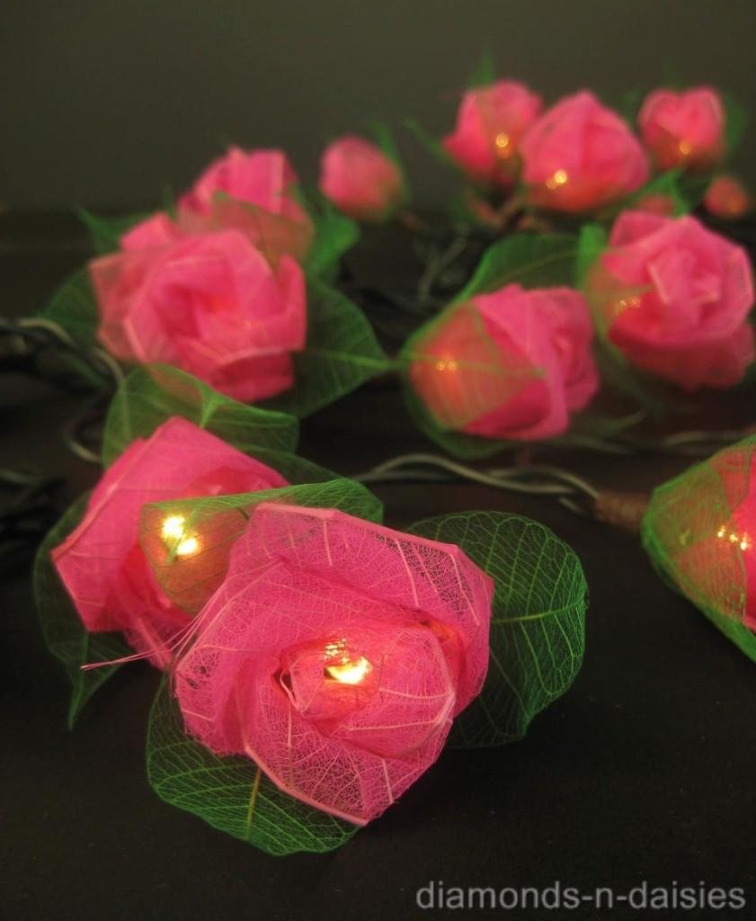 20 Mini Rose Flower BATTERY OPERATED String LED Fairy Lights 6
