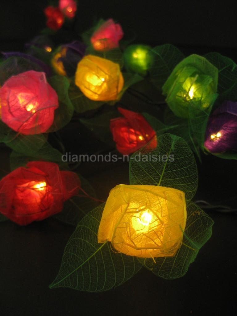 20 Mini Rose Flower BATTERY OPERATED String LED Fairy Lights - 6 Colours NEW eBay