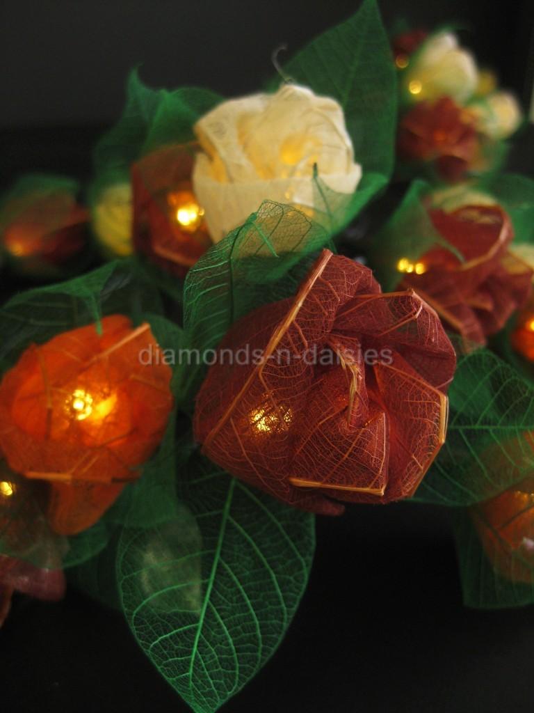 20 Mini Rose Flower Battery Operated String Led Fairy