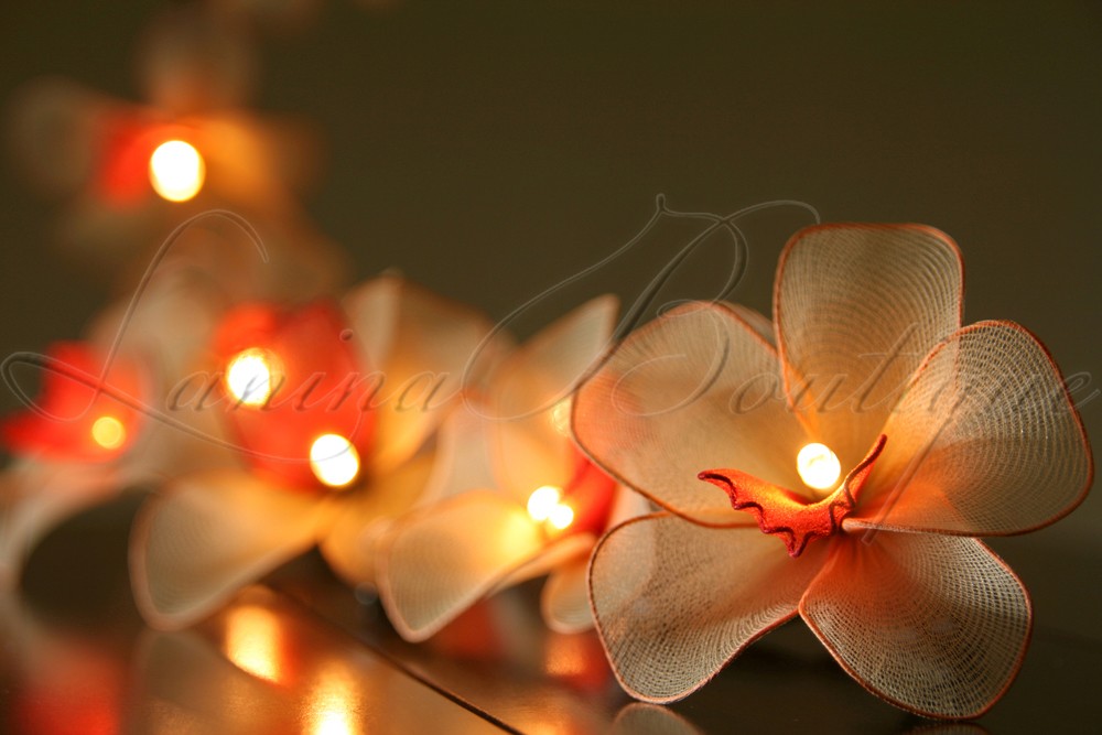 20 or 35 LED Nylon Orchid Flower String Fairy Lights Floral Wedding Decor PlugIn eBay