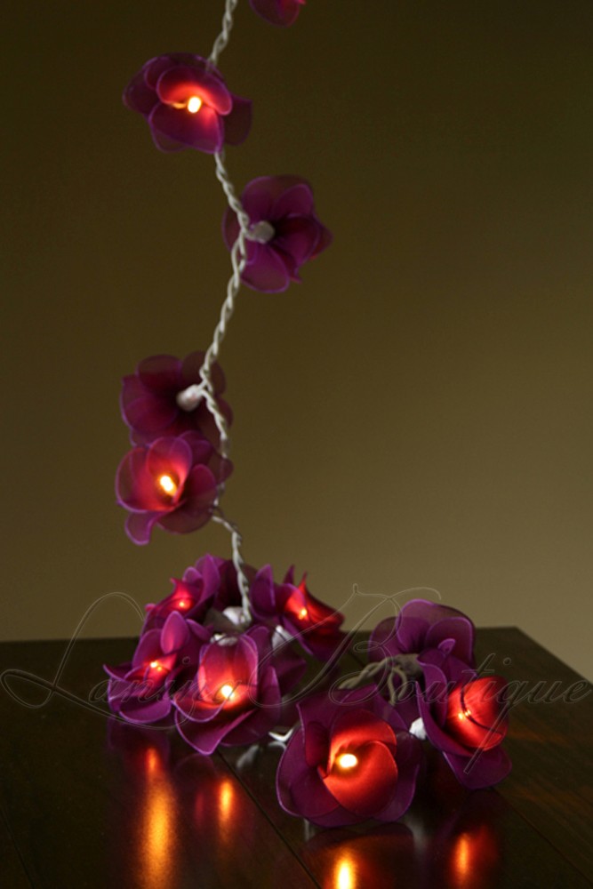 20 or 35 LED Nylon Rose Flower Plug In String Fairy Lights Floral Wedding Party eBay