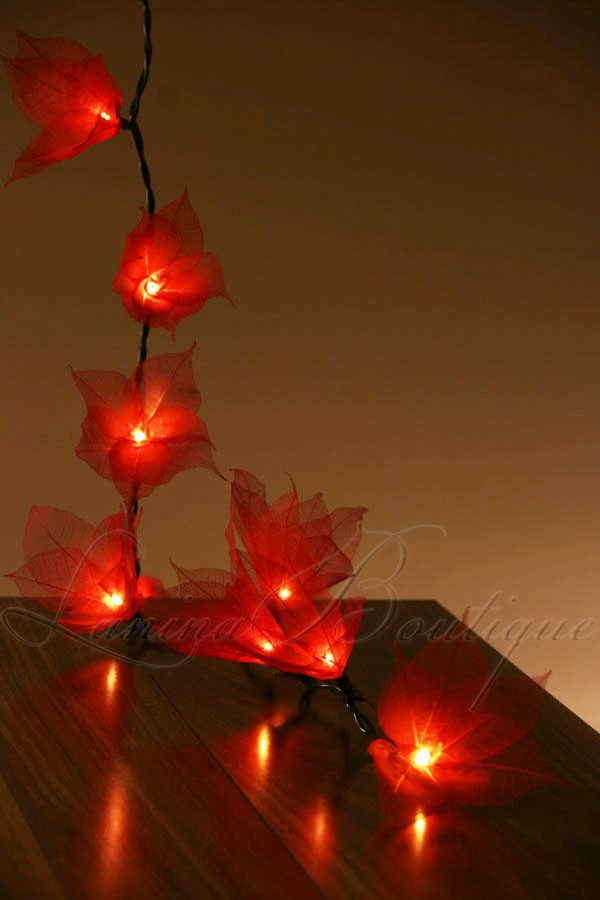 20 RED Star Flower BATTERY POWERED 4.5m String LED Fairy Lights Christmas Decor