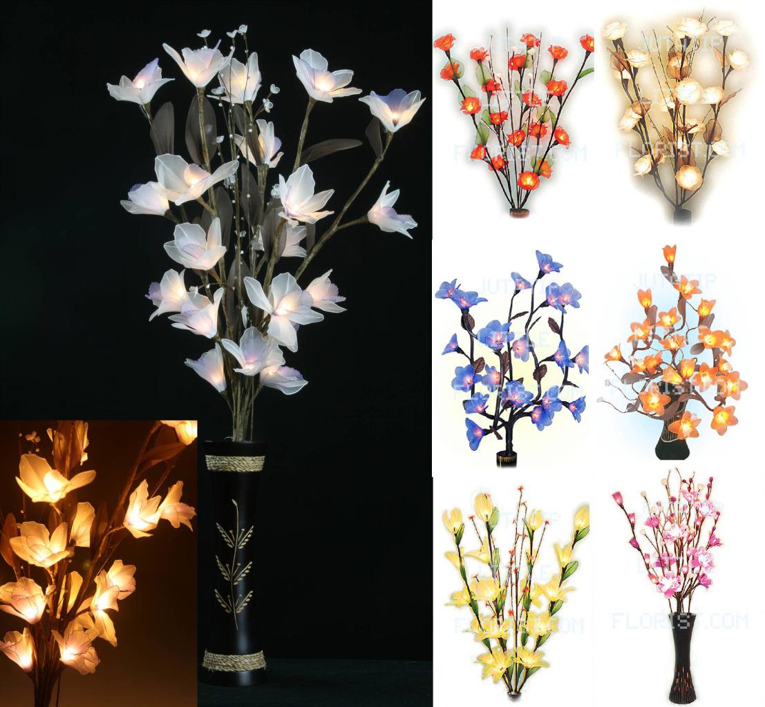 Handmade Flower Bouquet LED Lights Tree Branch Vase Fairy AUS PLUG