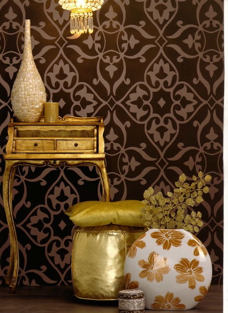 Details about Wallpaper Glamour Brown Metallic Sold by the Roll Details about Wallpaper Glamour Brown Metallic Sold by the Roll