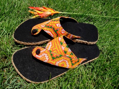 Unique Womens Shoes on Womens Size 6 11 Hmong Orange Embroidered Sandals Shoes   Ebay