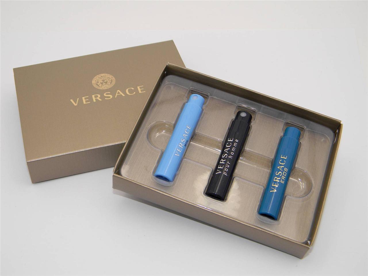 Versace Eau Fraiche Pour Homme Eros Vial Sample Set 1ml 0.03oz New In