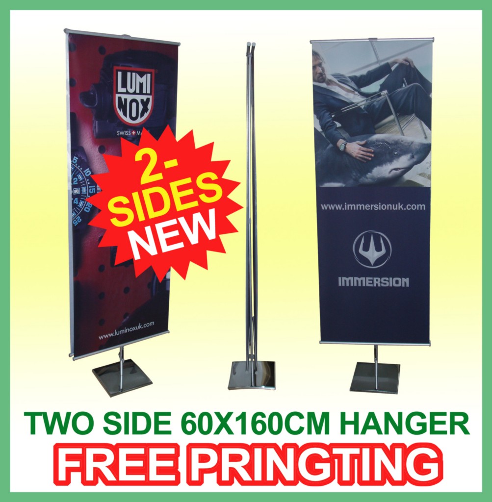 Banner Poster STAND HANGER 60x160cm Free Print TWOSIDE