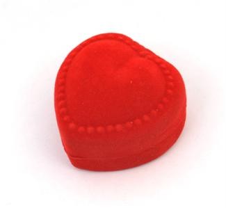 4pcs RED Velvet Jewelry Store Style Heart Ring Gift Box