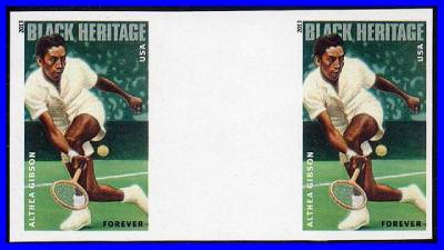 USA 2013 Imperforated Althea Gibson Gutter P