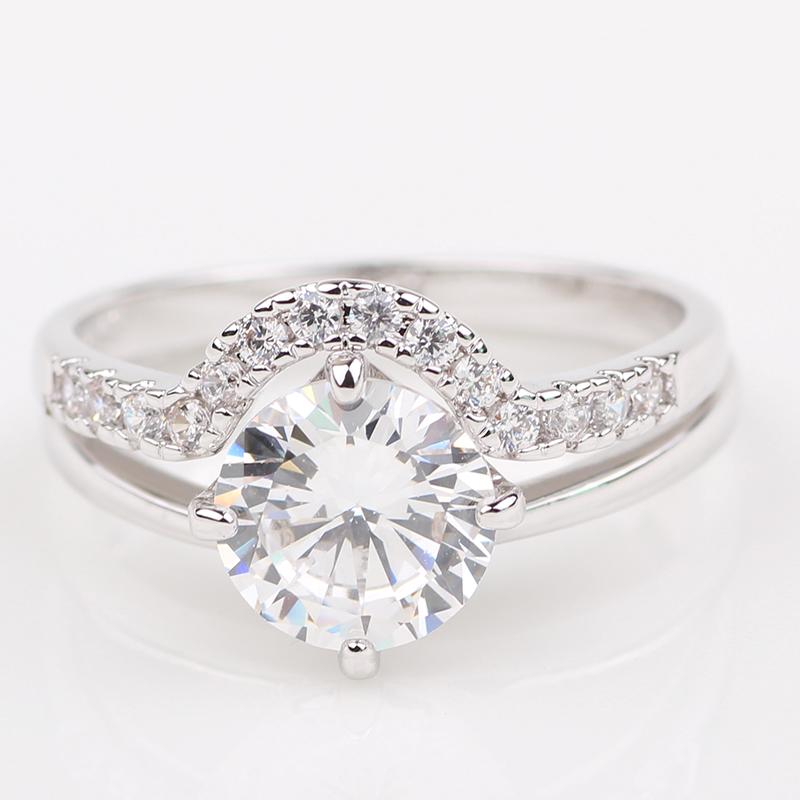 Couple Ring 24k White Gold Filled Womens Wedding Engagement Ring Set eBay