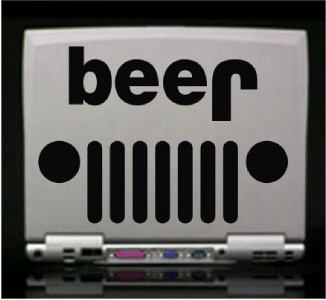 Jeep Funny Stickers on Jeep Funny Beer Die Cut Vinyl Decal Sticker 6 75    Ebay