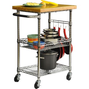 TRINITY EcoStorage Kitchen Cart Shelf Swivel Wheels w ...