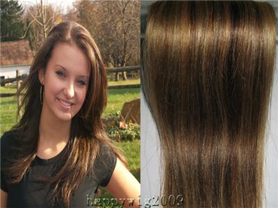 Blonde And Brown Hair Extensions. 22quot;CLIP IN HUMAN HAIR EXTENSIONS,BROWN/BLONDE 4/27100g