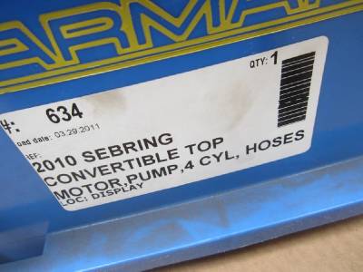 2007 2010 Chrysler Sebring Convertible Hoerbiger Hydraulic