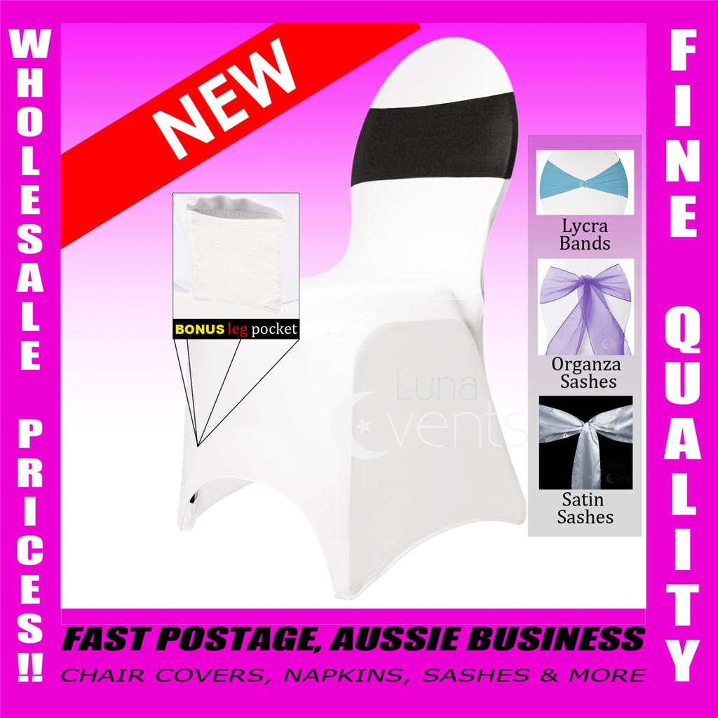 25 x New White Lycra Spandex Wedding Event Chair Covers Party Stretch