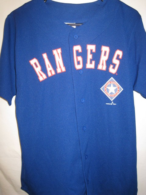 Texas Rangers Buttoned Jersey Youth Size 7