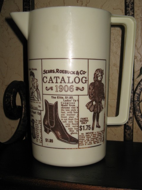 Vtg Sears & Roebuck Adverstising Plastic Pitcher RETRO