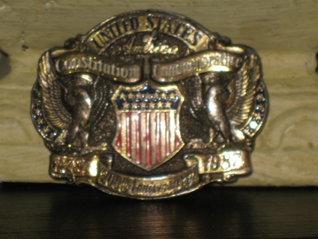 1987 U.S. Constitution Commemorative Mens Belt Buckle