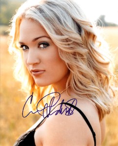 8x10 glossy signed by Carrie Underwood rp SWEET