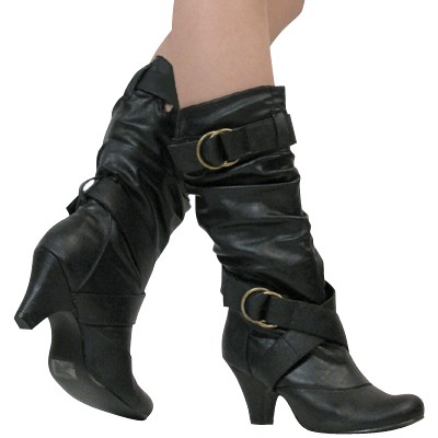 Dress Flat Shoes  Women on Women Dress Flat Casual High Heel Cowboy Boots Shoes   Ebay