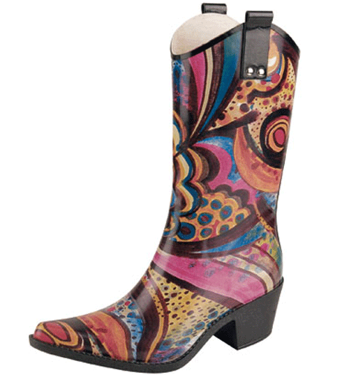 Fashion @ Women Mid Calf Rubber Cowboy Rain Boot Shoes | eBay