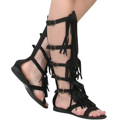 Fringe Gladiator Dress Casual Flat Sandal Boots Shoes