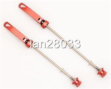 J&L Titanium QR wheel skewers/Axles-CNC-Red-77g/Ti