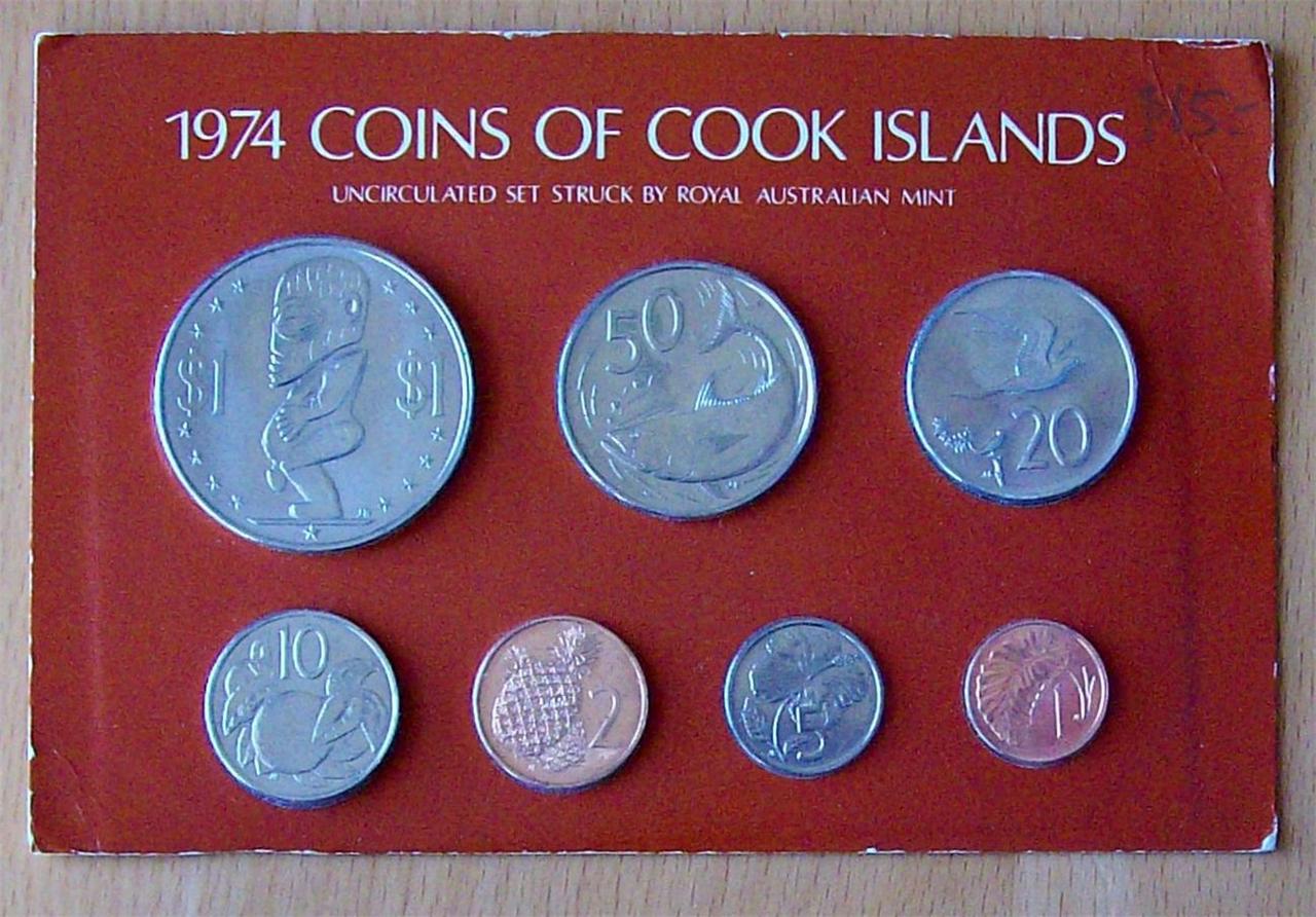 COOK ISLANDS 1974 UNCIRCULATED COIN SET ROYAL AUSTRALIA MINT7 COINS