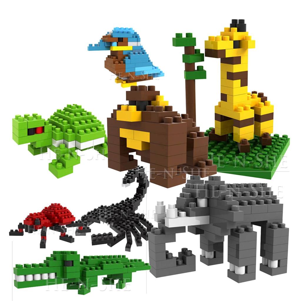 mini building blocks animals