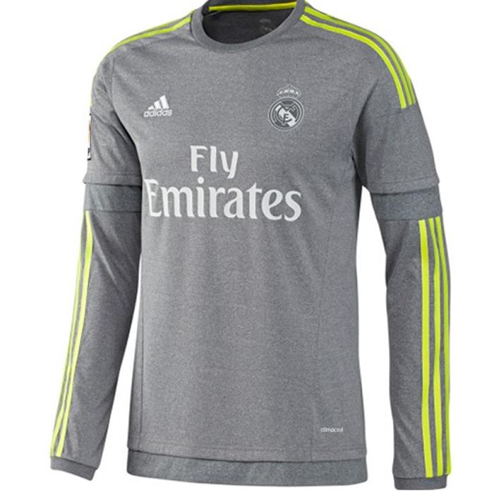adidas Real Madrid 2015/16 Men's Away Jersey LS Long Sleeve Grey