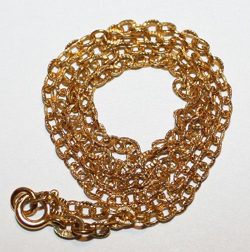 4.380 Grams 14K Yellow Gold 16" Chain Stamped Italy Italian Scrap or