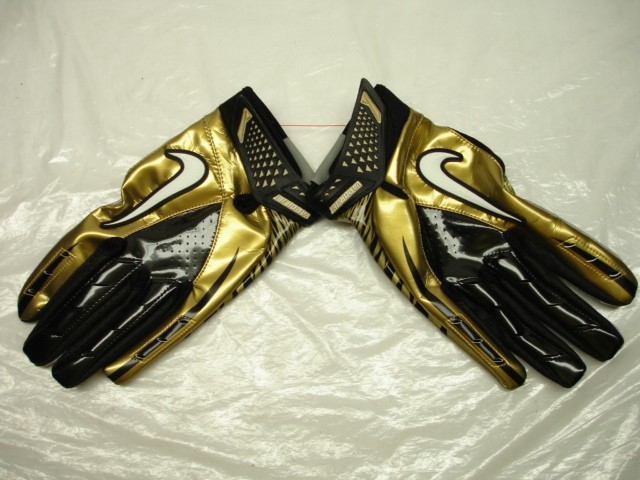gold nike football gloves