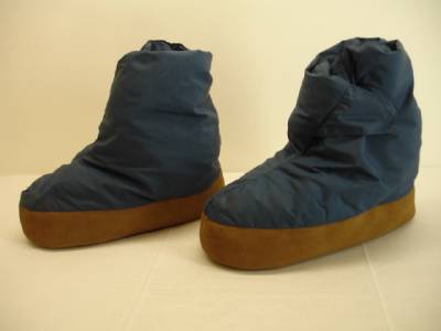 M down Blue  Slippers GOOSE  L Mens Camp Vtg slippers Down 70s for Womens Holubar  men Shoes goose