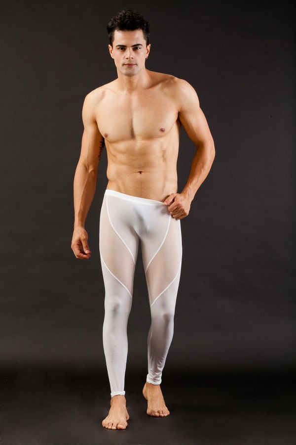 1 Sexy Mens gauze soft underwear inner Long pants sheer In Fashion M L