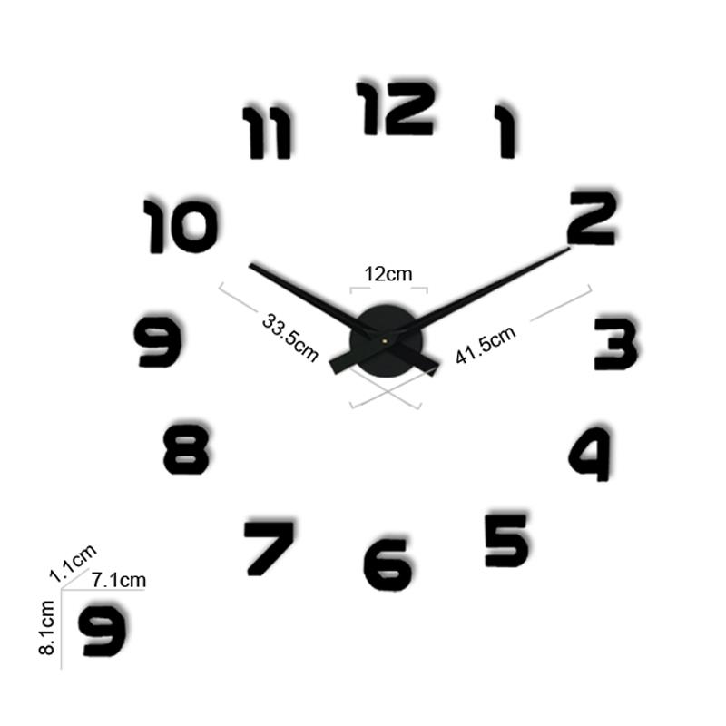 New Classics Digital DIY 3D Metal Hand Wall Clocks Luxury Home Decor