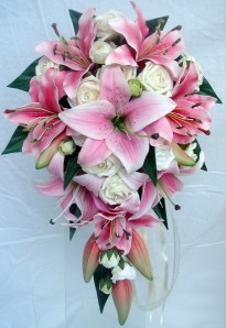 Pink lily wedding flowers