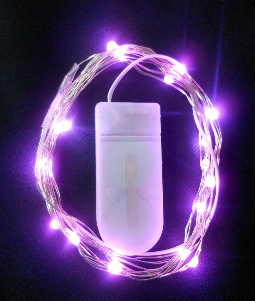 LED Waterproof String Light * Battery Operated White*Pink*Purple 2 metres eBay