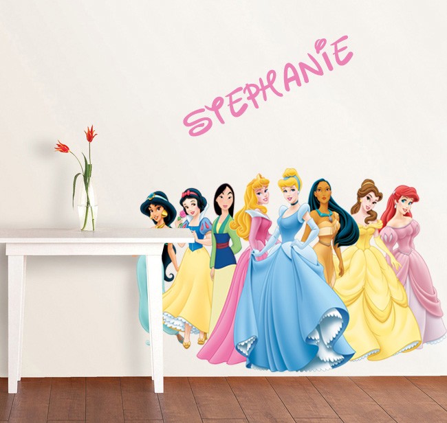 Personalized Disney Princess Group Decal Removable Wall Sticker Home