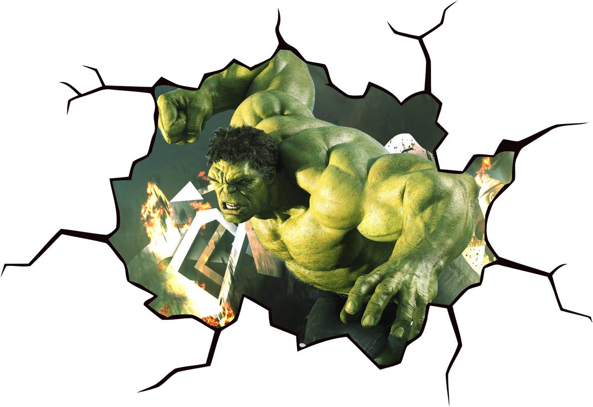 Hulk Cracked Wall or Window Effect Decal Sticker Decor Art Mural