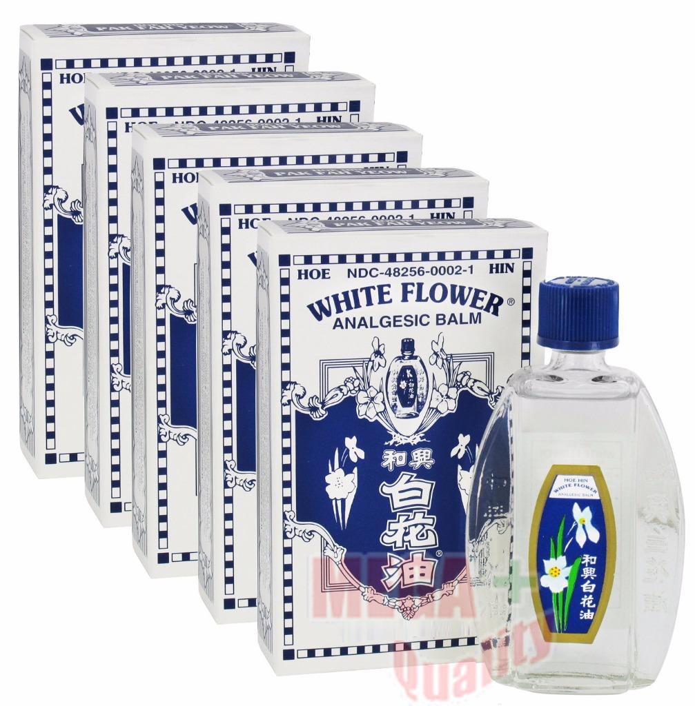 5 x WHITE FLOWER ANALGESIC BALM PAIN ACHE COLD FLU RHEUMATISM RELIEF